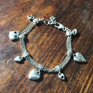 Brighton 8” Multi-Strand Heart Charm Bracelet